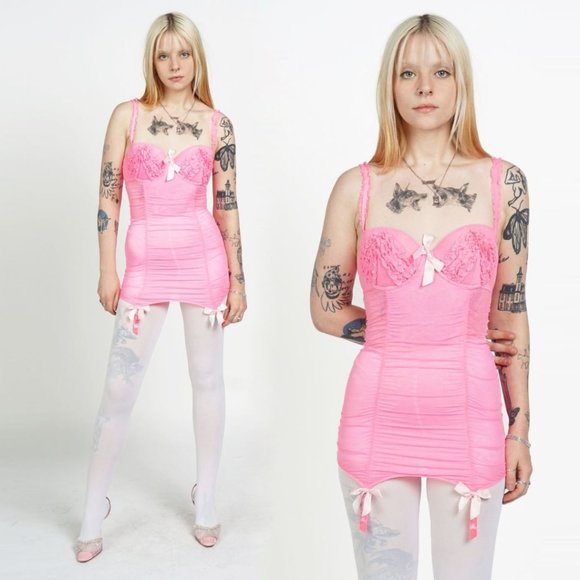 VICTORIA'S SECRET Pink Mesh Bustier Top - Picture 1 of 3